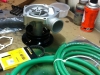 New water pump and green hydraulic hose arrive