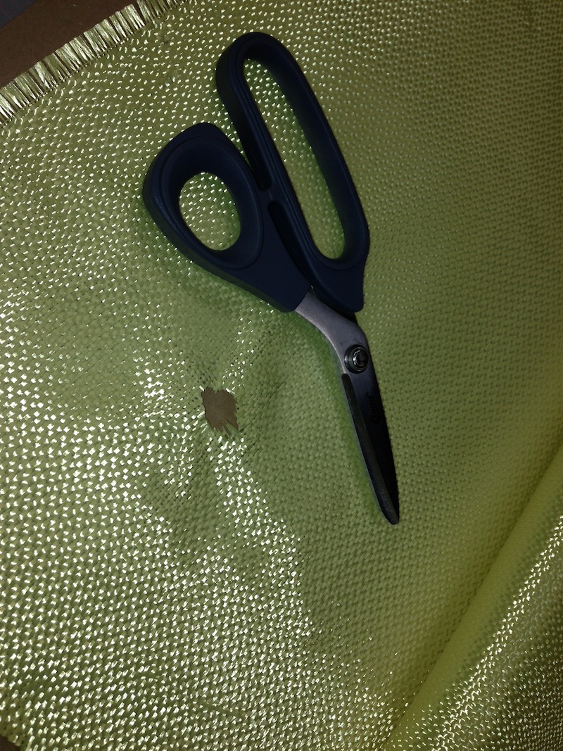 Special scissors for cutting kevlar