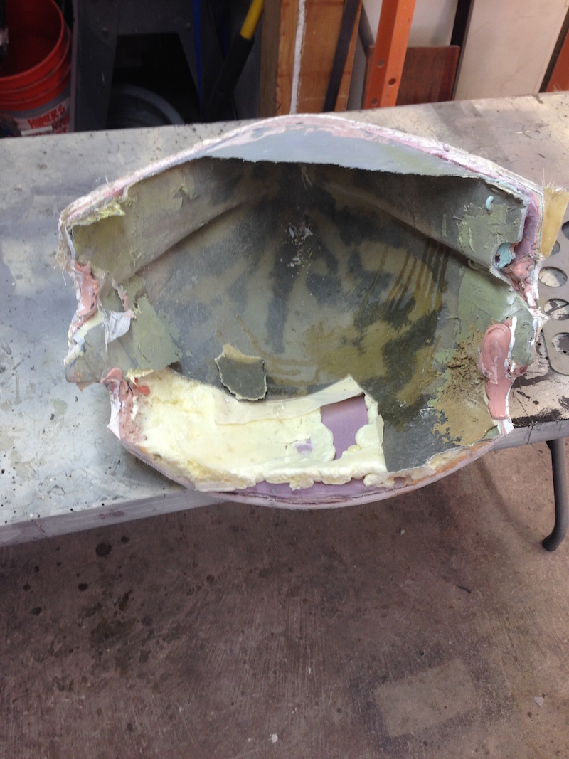 The nose mold with foan, etc. still inside