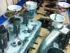 Head waiting for the Pliobond to set before I reinstall the valves and all of the other parts cleaned and awaiting reassembly